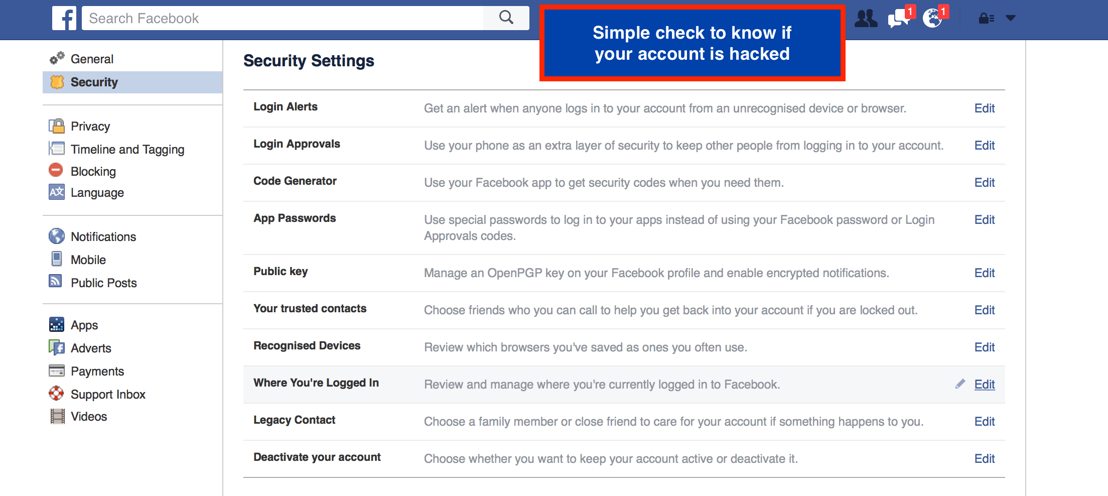 how to check facebook account id