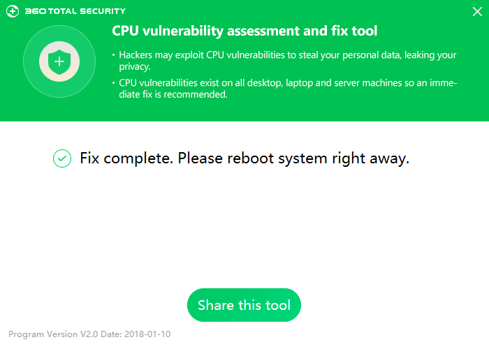 CPU vulnerability assessment and fix tool - Complete