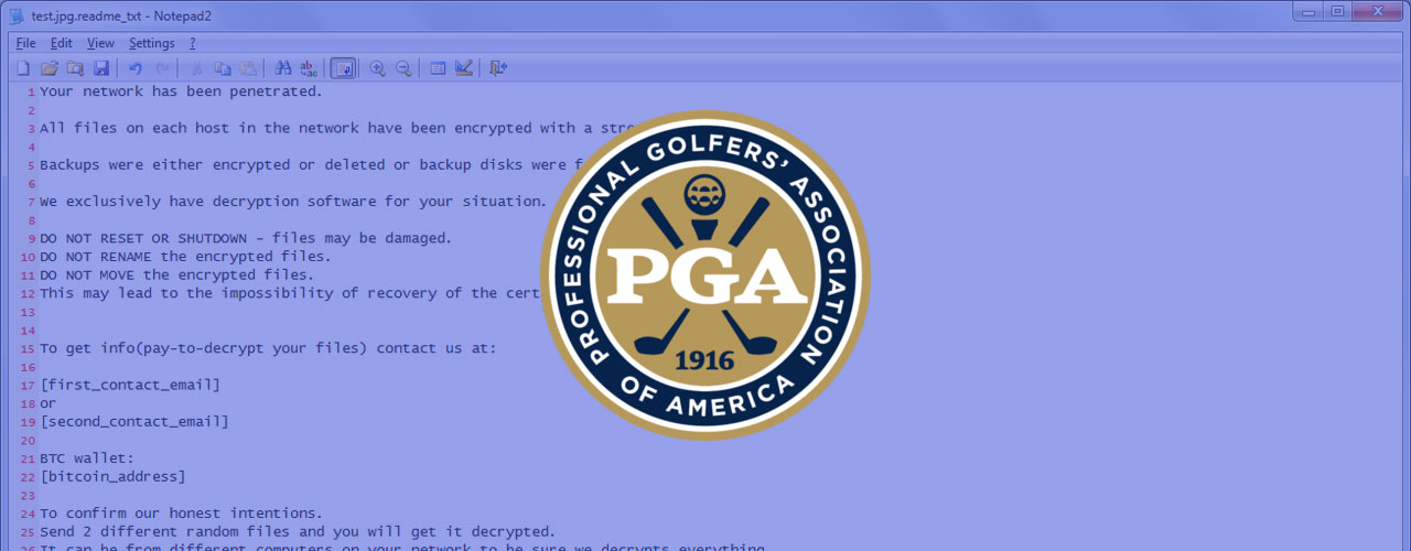 BitPaymer ransomware attack may cost the PGA 335,500 USD