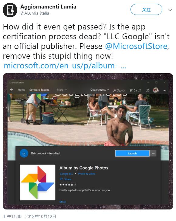 Fake application disguised itself as Google Photos in Microsoft Store 